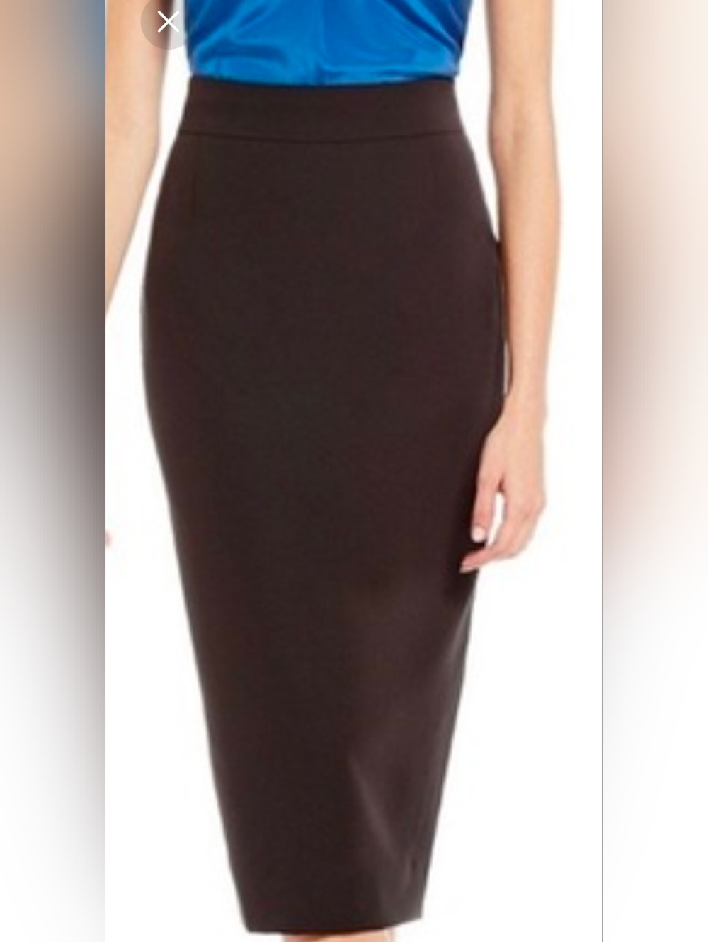 ANTONIO MELANI Black Midi Pencil Skirt, Zippered back, Matte Finish, Sz: 2, NWT